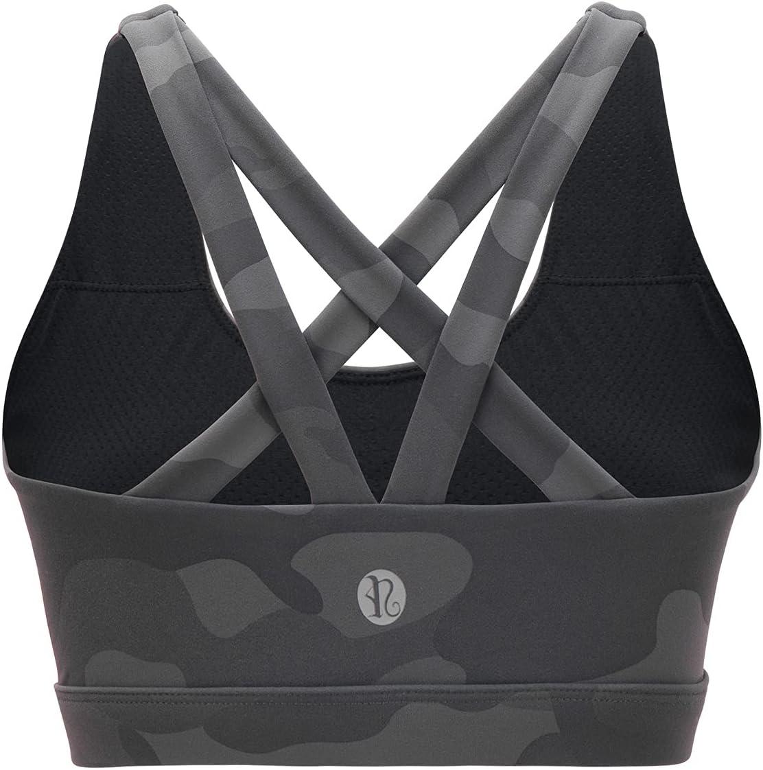 imageRUNNING GIRL Sports Bra for Women CrissCross Back Padded Strappy Sports Bras Medium Support Yoga Bra with Removable CupsBcamouflage Black