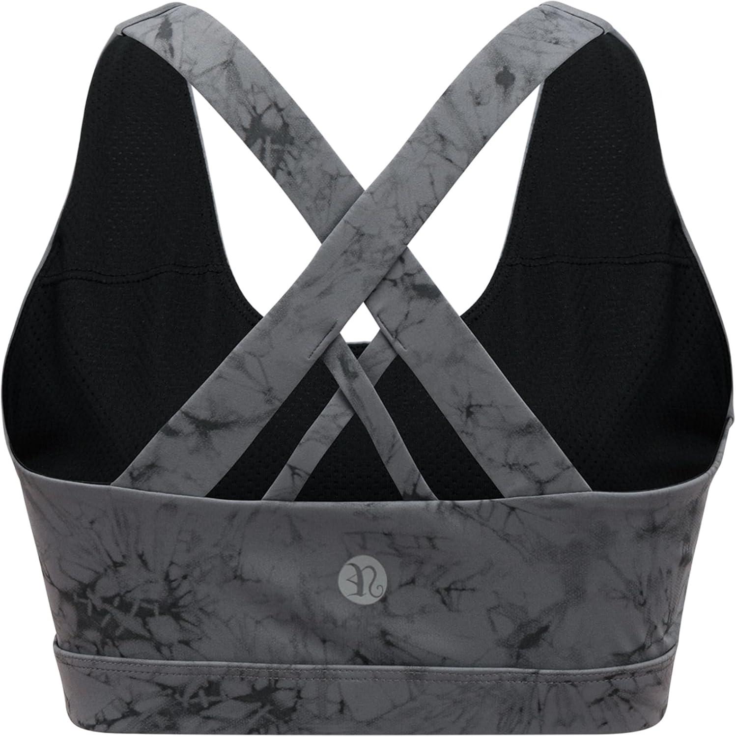 imageRUNNING GIRL Sports Bra for Women CrissCross Back Padded Strappy Sports Bras Medium Support Yoga Bra with Removable CupsSlate Grey