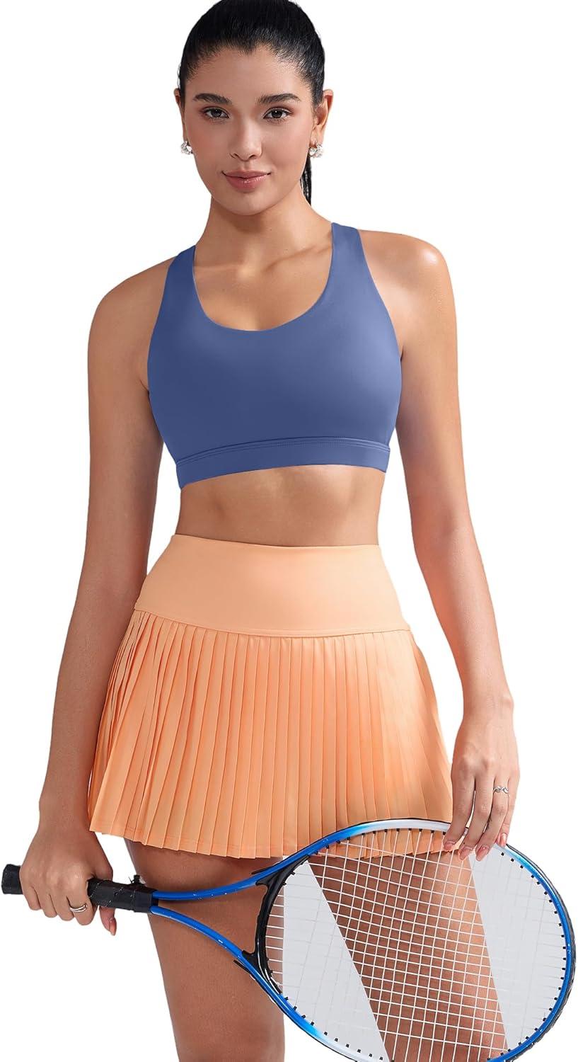 imageRUNNING GIRL Sports Bra for Women CrissCross Back Padded Strappy Sports Bras Medium Support Yoga Bra with Removable CupsViolet Storm