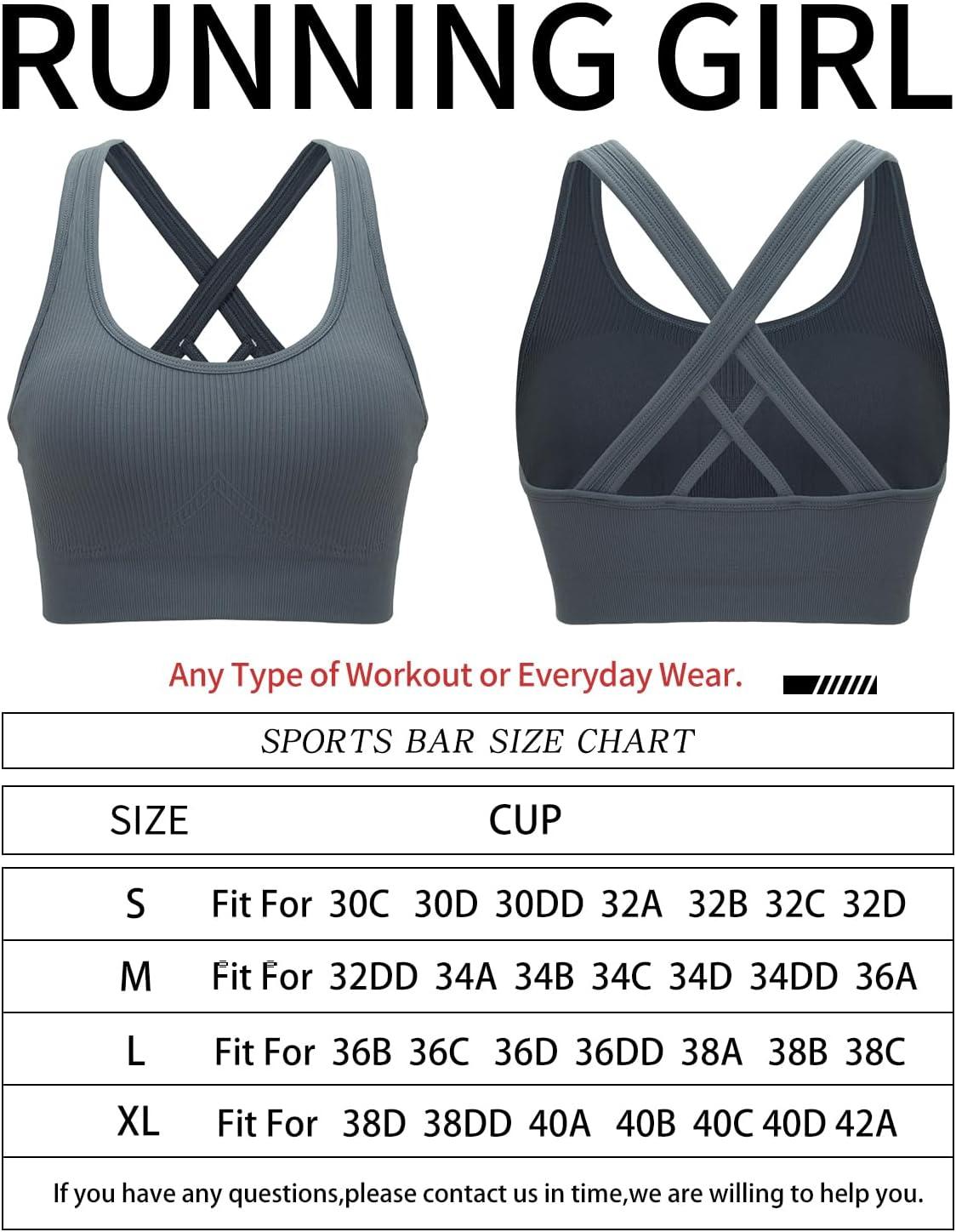 imageRUNNING GIRL Sports Bras for Women High SupportHigh Impact Sports Bra for Women Crisscross Back with Removable Pads2grey