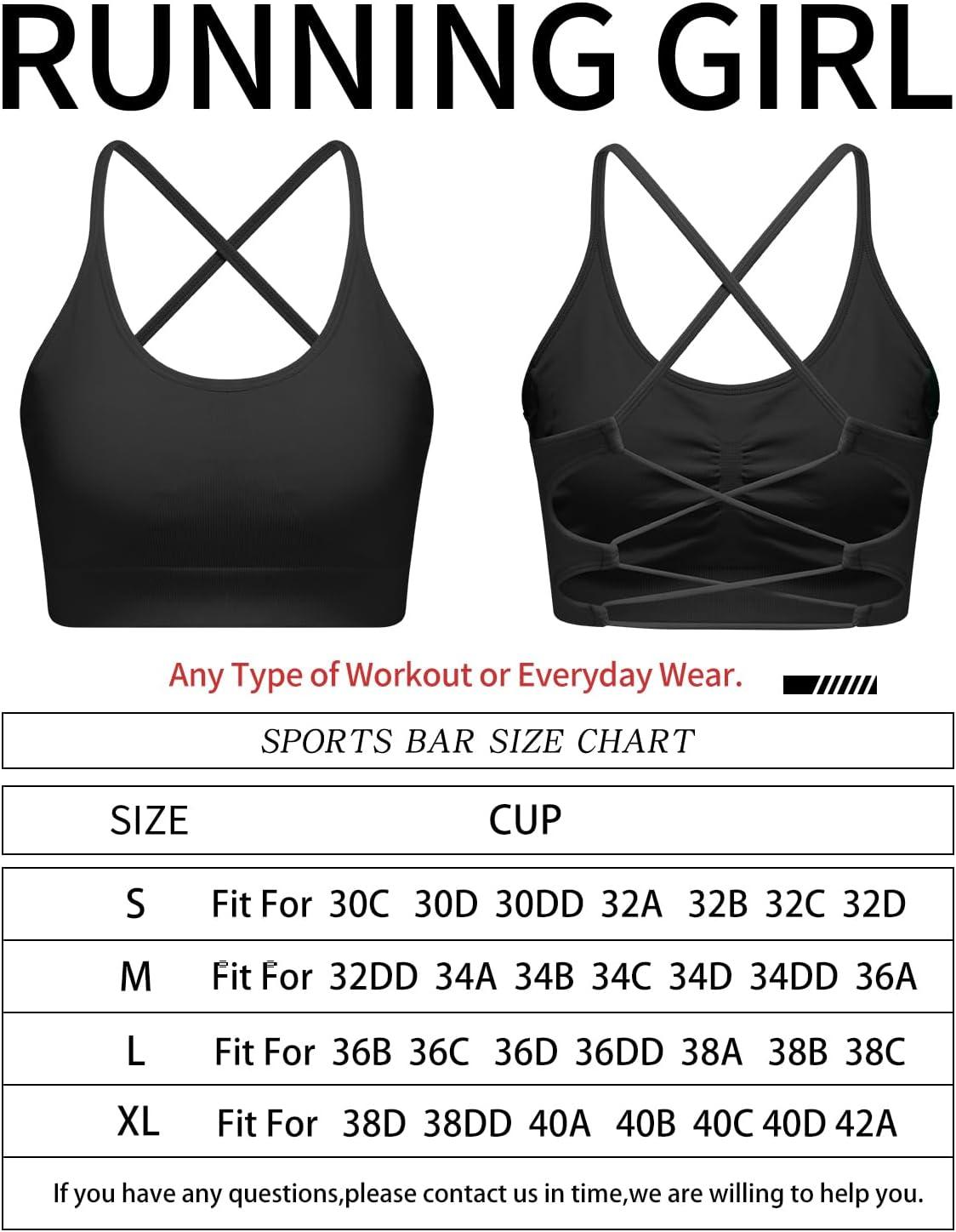imageRUNNING GIRL Sports Bras for WomenSexy Crisscross Back Seamless Padded Sports Bra Medium Support with Removable PadsAblackgreywhite