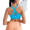 RUNNING GIRL Sports Bra for Women, Criss-Cross Back Padded Strappy Sports Bras Medium Support Yoga Bra with Removable Cups(A-brilliant Blue)