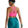RUNNING GIRL Sports Bra for Women, Criss-Cross Back Padded Strappy Sports Bras Medium Support Yoga Bra with Removable Cups(A-brilliant Pink)