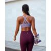 RUNNING GIRL Sports Bra for Women, Criss-Cross Back Padded Strappy Sports Bras Medium Support Yoga Bra with Removable Cups(A-dusty Lavender)