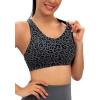 RUNNING GIRL Sports Bra for Women, Criss-Cross Back Padded Strappy Sports Bras Medium Support Yoga Bra with Removable Cups(A-leopard Print)