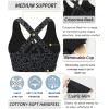 RUNNING GIRL Sports Bra for Women, Criss-Cross Back Padded Strappy Sports Bras Medium Support Yoga Bra with Removable Cups(A-leopard Print)