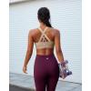 RUNNING GIRL Sports Bra for Women, Criss-Cross Back Padded Strappy Sports Bras Medium Support Yoga Bra with Removable Cups(A-nude)