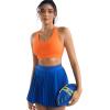 RUNNING GIRL Sports Bra for Women, Criss-Cross Back Padded Strappy Sports Bras Medium Support Yoga Bra with Removable Cups(A-orange)