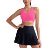 RUNNING GIRL Sports Bra for Women, Criss-Cross Back Padded Strappy Sports Bras Medium Support Yoga Bra with Removable Cups(B-hot Pink)