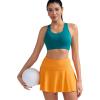 RUNNING GIRL Sports Bra for Women, Criss-Cross Back Padded Strappy Sports Bras Medium Support Yoga Bra with Removable Cups(B-storm Teal)