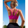RUNNING GIRL Sports Bra for Women, Criss-Cross Back Padded Strappy Sports Bras Medium Support Yoga Bra with Removable Cups(D-hot Pink)