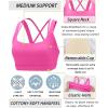 RUNNING GIRL Sports Bra for Women, Criss-Cross Back Padded Strappy Sports Bras Medium Support Yoga Bra with Removable Cups(D-hot Pink)