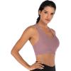 RUNNING GIRL Sports Bra for Women, Criss-Cross Back Padded Strappy Sports Bras Medium Support Yoga Bra with Removable Cups(Purple)