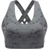 RUNNING GIRL Sports Bra for Women, Criss-Cross Back Padded Strappy Sports Bras Medium Support Yoga Bra with Removable Cups(Slate Grey)