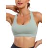 RUNNING GIRL Sports Bra for Women, Criss-Cross Back Padded Strappy Sports Bras Medium Support Yoga Bra with Removable Cups(Y-green)