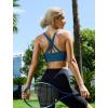 RUNNING GIRL Sports Bras for Women High Support,High Impact Sports Bra for Women Crisscross Back with Removable Pads(1-black+grey+dark Blue)