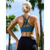 RUNNING GIRL Sports Bras for Women High Support,High Impact Sports Bra for Women Crisscross Back with Removable Pads(1-black+white+dark Blue)