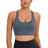 RUNNING GIRL Sports Bras for Women High Support,High Impact Sports Bra for Women Crisscross Back with Removable Pads(2-grey)
