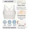 RUNNING GIRL Sports Bras for Women High Support,High Impact Sports Bra for Women Crisscross Back with Removable Pads(2-white)