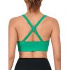RUNNING GIRL Sports Bras for Women High Support,High Impact Sports Bra for Women Crisscross Back with Removable Pads(3-black+grey+green)
