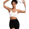 RUNNING GIRL Sports Bras for Women,Sexy Crisscross Back Seamless Padded Sports Bra Medium Support with Removable Pads(A-white)