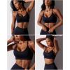 RUNNING GIRL Sports Bras for Women,Sexy Crisscross Back Seamless Padded Sports Bra Medium Support with Removable Pads(Black)