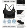 RUNNING GIRL Sports Bras for Women,Sexy Crisscross Back Seamless Padded Sports Bra Medium Support with Removable Pads(Black)