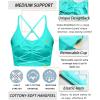 RUNNING GIRL Sports Bras for Women,Sexy Crisscross Back Seamless Padded Sports Bra Medium Support with Removable Pads(Electric Green)