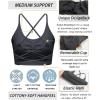 RUNNING GIRL Sports Bras for Women,Sexy Crisscross Back Seamless Padded Sports Bra Medium Support with Removable Pads(Grey)