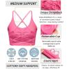 RUNNING GIRL Sports Bras for Women,Sexy Crisscross Back Seamless Padded Sports Bra Medium Support with Removable Pads(Hot Pink)