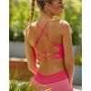 RUNNING GIRL Sports Bras for Women,Sexy Crisscross Back Seamless Padded Sports Bra Medium Support with Removable Pads(Hot Pink)
