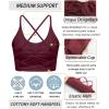 RUNNING GIRL Sports Bras for Women,Sexy Crisscross Back Seamless Padded Sports Bra Medium Support with Removable Pads(Wine Red)
