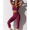 RUNNING GIRL Sports Bras for Women,Sexy Crisscross Back Seamless Padded Sports Bra Medium Support with Removable Pads(Wine Red)
