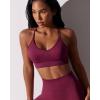 RUNNING GIRL Sports Bras for Women,Sexy Crisscross Back Seamless Padded Sports Bra Medium Support with Removable Pads(Wine Red)