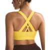 RUNNING GIRL Sports Bra for Women, Criss-Cross Back Padded Strappy Sports Bras Medium Support Yoga Bra with Removable Cups(A-bright Yellow)