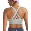 RUNNING GIRL Sports Bra for Women, Criss-Cross Back Padded Strappy Sports Bras Medium Support Yoga Bra with Removable Cups(A-grey)