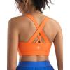 RUNNING GIRL Sports Bra for Women, Criss-Cross Back Padded Strappy Sports Bras Medium Support Yoga Bra with Removable Cups(A-orange)
