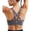 RUNNING GIRL Sports Bra for Women, Criss-Cross Back Padded Strappy Sports Bras Medium Support Yoga Bra with Removable Cups(B-camouflage Black)