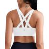 RUNNING GIRL Sports Bra for Women, Criss-Cross Back Padded Strappy Sports Bras Medium Support Yoga Bra with Removable Cups(B-white)