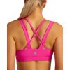 RUNNING GIRL Sports Bra for Women, Criss-Cross Back Padded Strappy Sports Bras Medium Support Yoga Bra with Removable Cups(D-hot Pink)