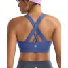 RUNNING GIRL Sports Bra for Women, Criss-Cross Back Padded Strappy Sports Bras Medium Support Yoga Bra with Removable Cups(Violet Storm)