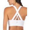 RUNNING GIRL Sports Bra for Women, Criss-Cross Back Padded Strappy Sports Bras Medium Support Yoga Bra with Removable Cups(White)