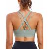 RUNNING GIRL Sports Bra for Women, Criss-Cross Back Padded Strappy Sports Bras Medium Support Yoga Bra with Removable Cups(Y-green)