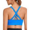 RUNNING GIRL Sports Bras for Women High Support,High Impact Sports Bra for Women Crisscross Back with Removable Pads(2-blue)