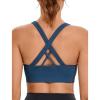 RUNNING GIRL Sports Bras for Women High Support,High Impact Sports Bra for Women Crisscross Back with Removable Pads(2-dark Blue)