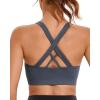 RUNNING GIRL Sports Bras for Women High Support,High Impact Sports Bra for Women Crisscross Back with Removable Pads(2-grey)