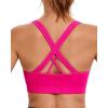 RUNNING GIRL Sports Bras for Women High Support,High Impact Sports Bra for Women Crisscross Back with Removable Pads(2-pink)