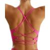RUNNING GIRL Sports Bras for Women,Sexy Crisscross Back Seamless Padded Sports Bra Medium Support with Removable Pads(Hot Pink)
