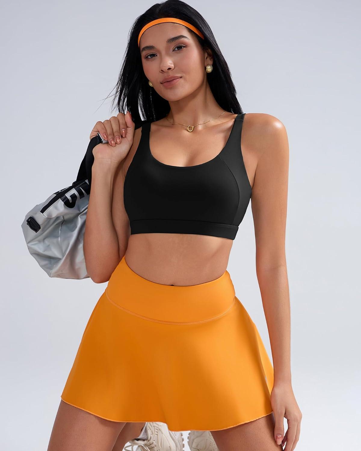 imageRUNNING GIRL Sports Bra for Women High Support Molded Cup High Impact Sports Bras with Sewn in PadsAblack