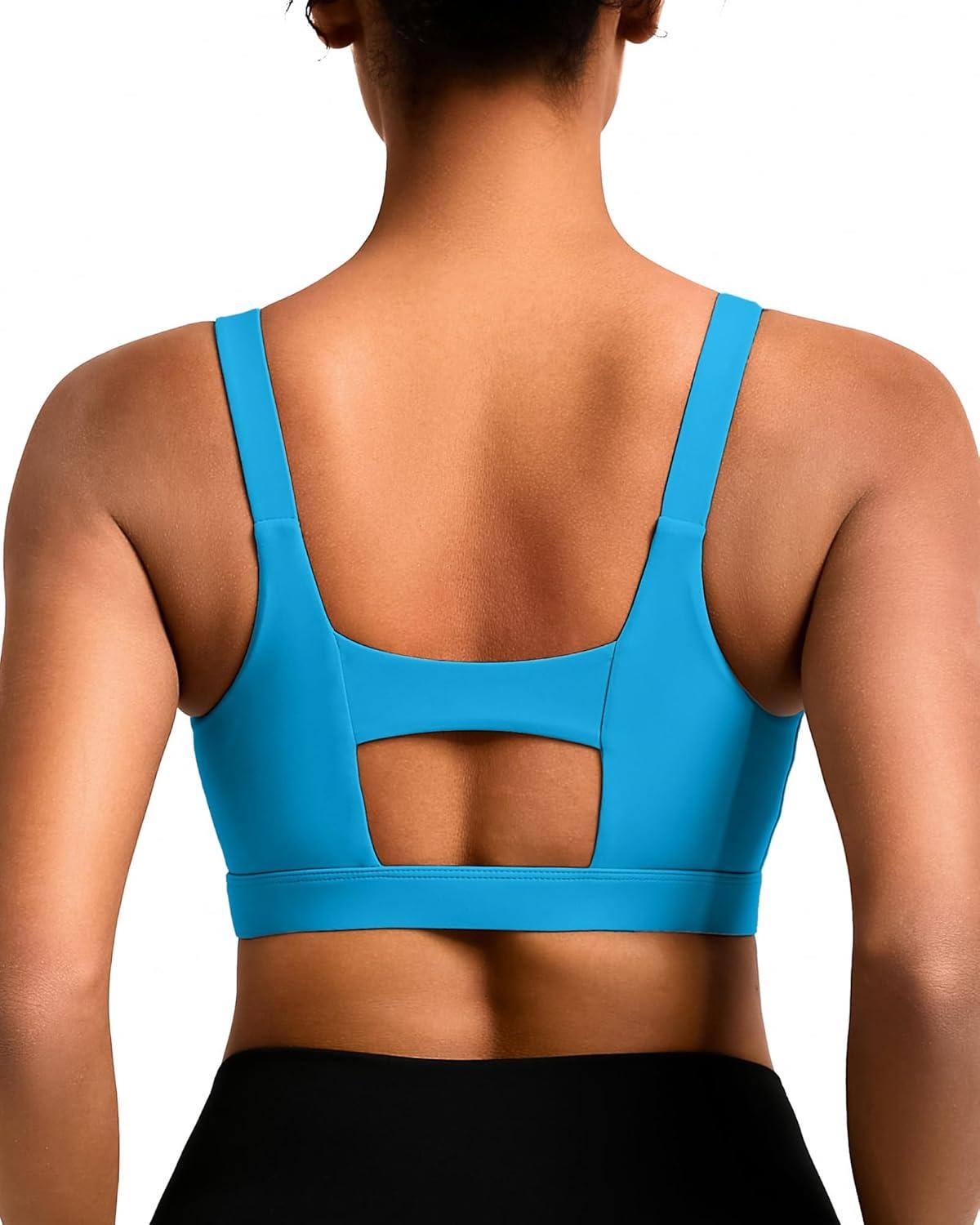 imageRUNNING GIRL Sports Bra for Women High Support Molded Cup High Impact Sports Bras with Sewn in PadsAblue